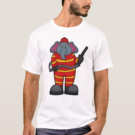 Leefmiddel als brandweerman met slang t-shirt (Voorkant)
