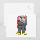 Leefmiddel als duiker met duikbril briefkaart (Voorkant / Achterkant)