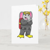 Leefmiddel als duiker met duikbril kaart (Gele Bloem)