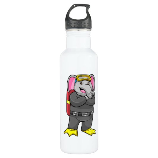 Leefmiddel als duiker met duikbril waterfles  (Voorkant)