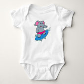 Leefmiddel als Surfer met Surfboard Romper (Voorkant)