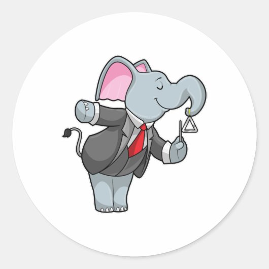 Leefmiddel bij Muziek met driehoek Ronde Sticker (Voorkant)