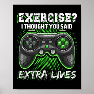 Leeft Grappige Video Game Controller Retro Gamer J Poster