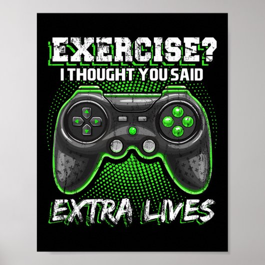 Leeft Grappige Video Game Controller Retro Gamer J Poster (Voorkant)