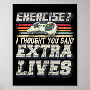 Leeft Grappige Video Game Controller Retro Gamer J Poster