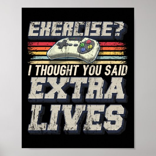 Leeft Grappige Video Game Controller Retro Gamer J Poster (Voorkant)
