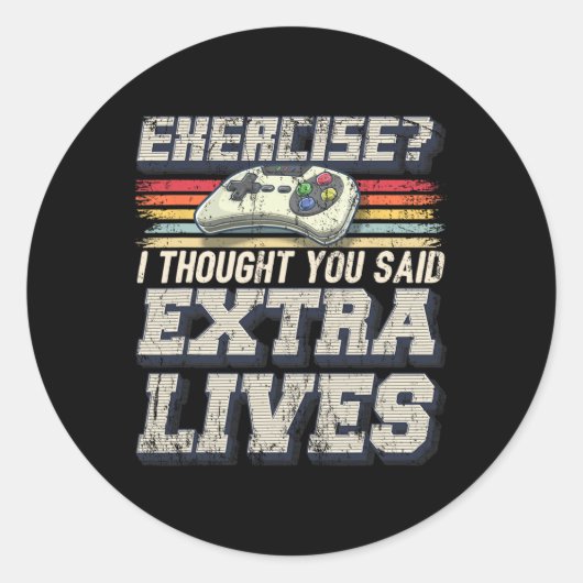 Leeft Grappige Video Game Controller Retro Gamer J Ronde Sticker (Voorkant)