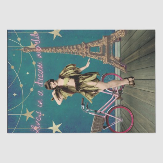 Leeft in een droomwereld schimmelig pakpapier tissuepapier (Voorkant)