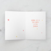 Leeftijd 100 Fun OrangeSunburst editable 100th Bir Kaart (Binnen)