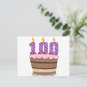 Leeftijd 100 op de Birthday Cake Briefkaart (Staand voorkant)