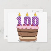 Leeftijd 100 op de Birthday Cake Briefkaart (Voorkant / Achterkant)