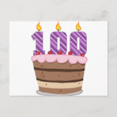 Leeftijd 100 op de Birthday Cake Briefkaart (Voorkant)
