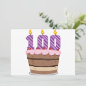 Leeftijd 100 op de Birthday Cake Kaart (Staand voorkant)