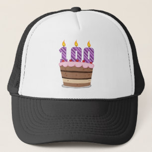 Leeftijd 100 op de Birthday Cake Trucker Pet