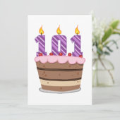 Leeftijd 101: Birthday Cake Kaart (Staand voorkant)
