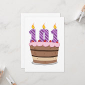 Leeftijd 101: Birthday Cake Kaart (Voorkant / Achterkant in situ)