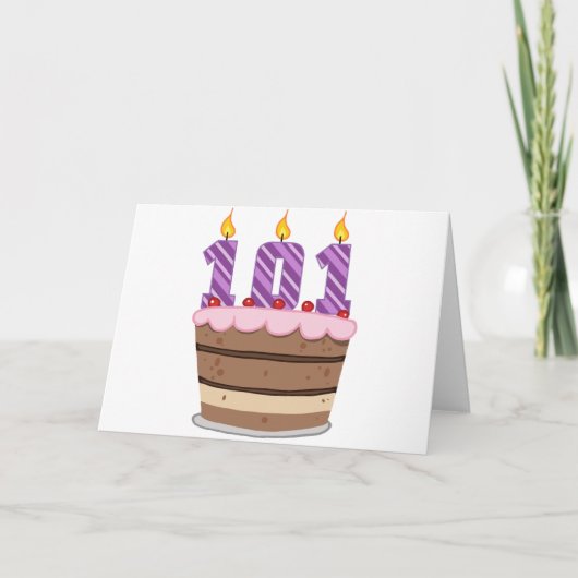 Leeftijd 101: Birthday Cake Kaart (Voorkant)