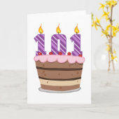 Leeftijd 101: Birthday Cake Kaart (Gele Bloem)