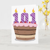 Leeftijd 101 op de Cake van de Verjaardag Kaart (Gele Bloem)