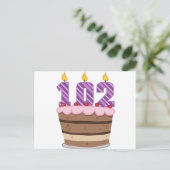 Leeftijd 102 op de Birthday Cake Briefkaart (Staand voorkant)