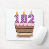 Leeftijd 102 op de Birthday Cake Muismat (Met muis)