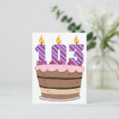 Leeftijd 103: Birthday Cake Briefkaart (Staand voorkant)
