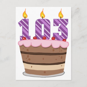 Leeftijd 103: Birthday Cake Briefkaart