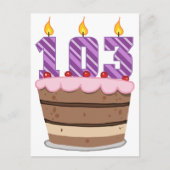Leeftijd 103: Birthday Cake Briefkaart (Voorkant)