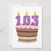 Leeftijd 103: Birthday Cake Kaart (Voorkant)