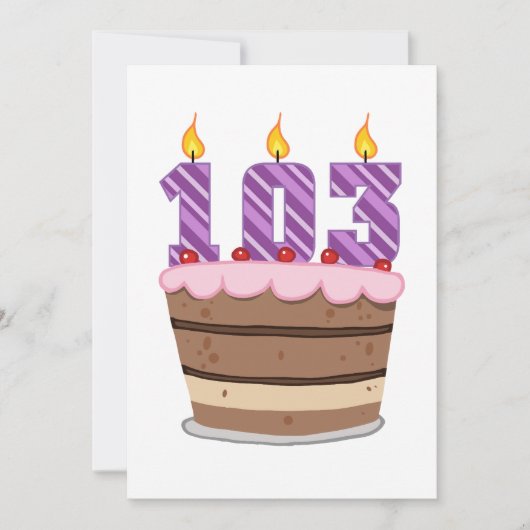 Leeftijd 103: Birthday Cake Kaart (Voorkant)
