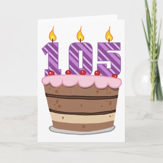 Leeftijd 105: Birthday Cake Kaart (Voorkant)