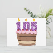 Leeftijd 105: Birthday Cake Kaart (Staand voorkant)