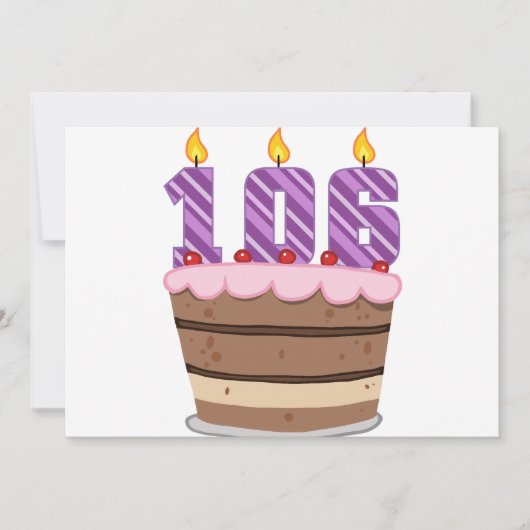 Leeftijd 106 op de Birthday Cake Kaart (Voorkant)