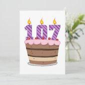 Leeftijd 107: Birthday Cake Kaart (Staand voorkant)