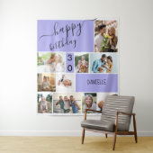 Leeftijd 10 Foto Collage Persoonlijke Lilac Wandkleed (In situ)