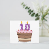 Leeftijd 10 op de Birthday Cake Briefkaart (Staand voorkant)