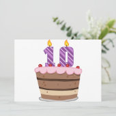 Leeftijd 10 op de Birthday Cake Kaart (Staand voorkant)