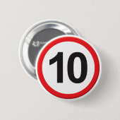 Leeftijd 10 ronde button 5,7 cm (Voorkant /achterkant)