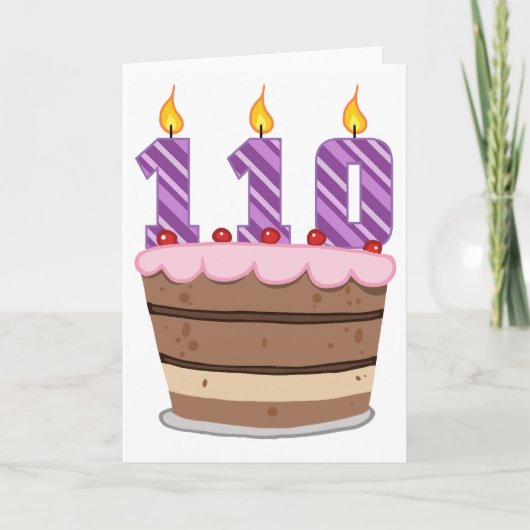 Leeftijd 110 op de Birthday Cake Kaart (Voorkant)
