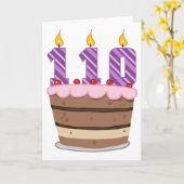 Leeftijd 110 op de Birthday Cake Kaart (Gele Bloem)