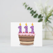 Leeftijd 111: Birthday Cake Briefkaart (Staand voorkant)