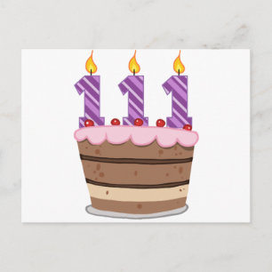Leeftijd 111: Birthday Cake Briefkaart