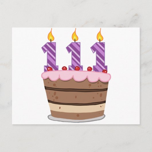 Leeftijd 111: Birthday Cake Briefkaart (Voorkant)