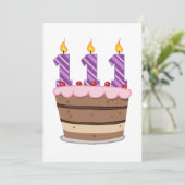 Leeftijd 111: Birthday Cake Kaart (Staand voorkant)
