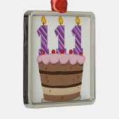 Leeftijd 111: Birthday Cake Metalen Ornament (Rechts)