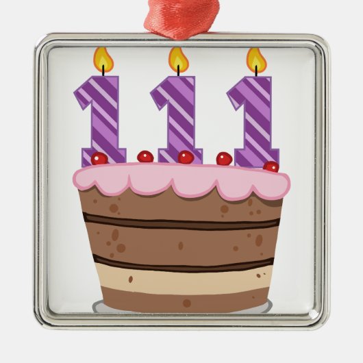 Leeftijd 111: Birthday Cake Metalen Ornament (Voorkant)