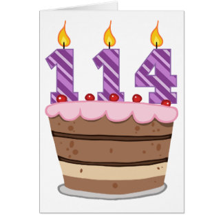 Leeftijd 114 op de Birthday Cake