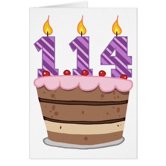 Leeftijd 114 op de Birthday Cake (Voorkant)