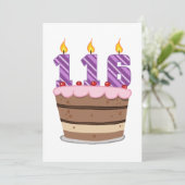 Leeftijd 116 op de Birthday Cake Kaart (Staand voorkant)