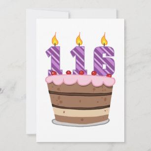 Leeftijd 116 op de Birthday Cake Kaart
